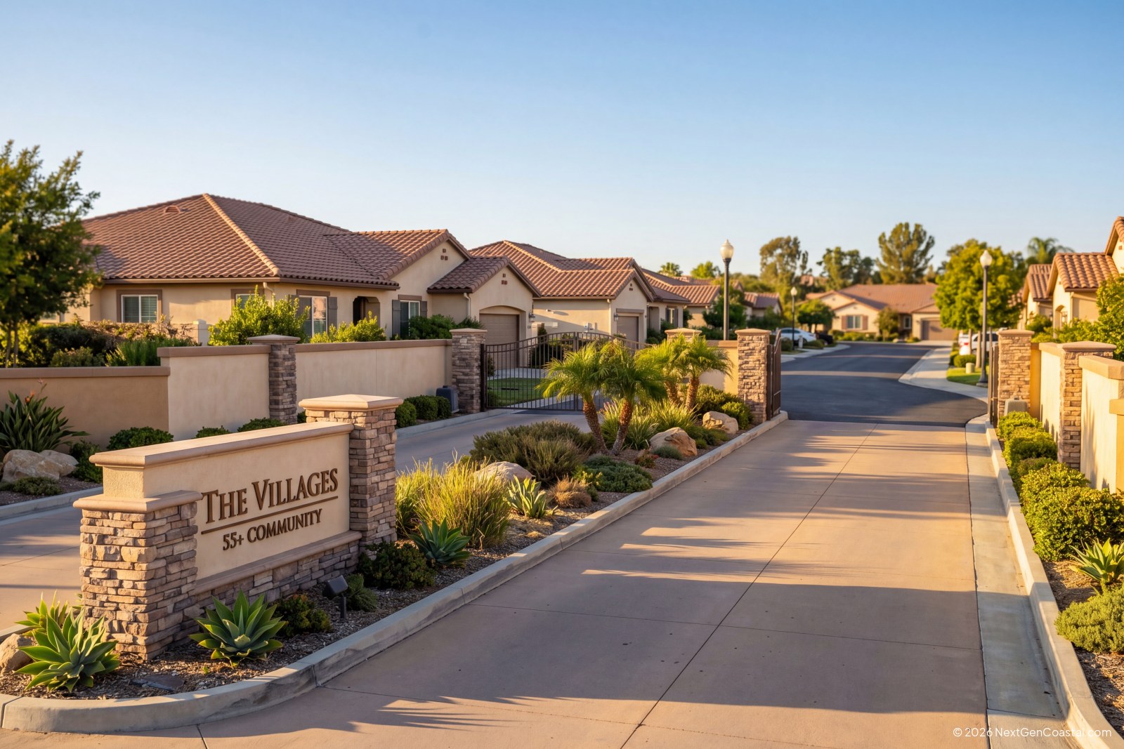 Entrance to an age-restricted 55-and-older community in the Menifee area of Riverside County