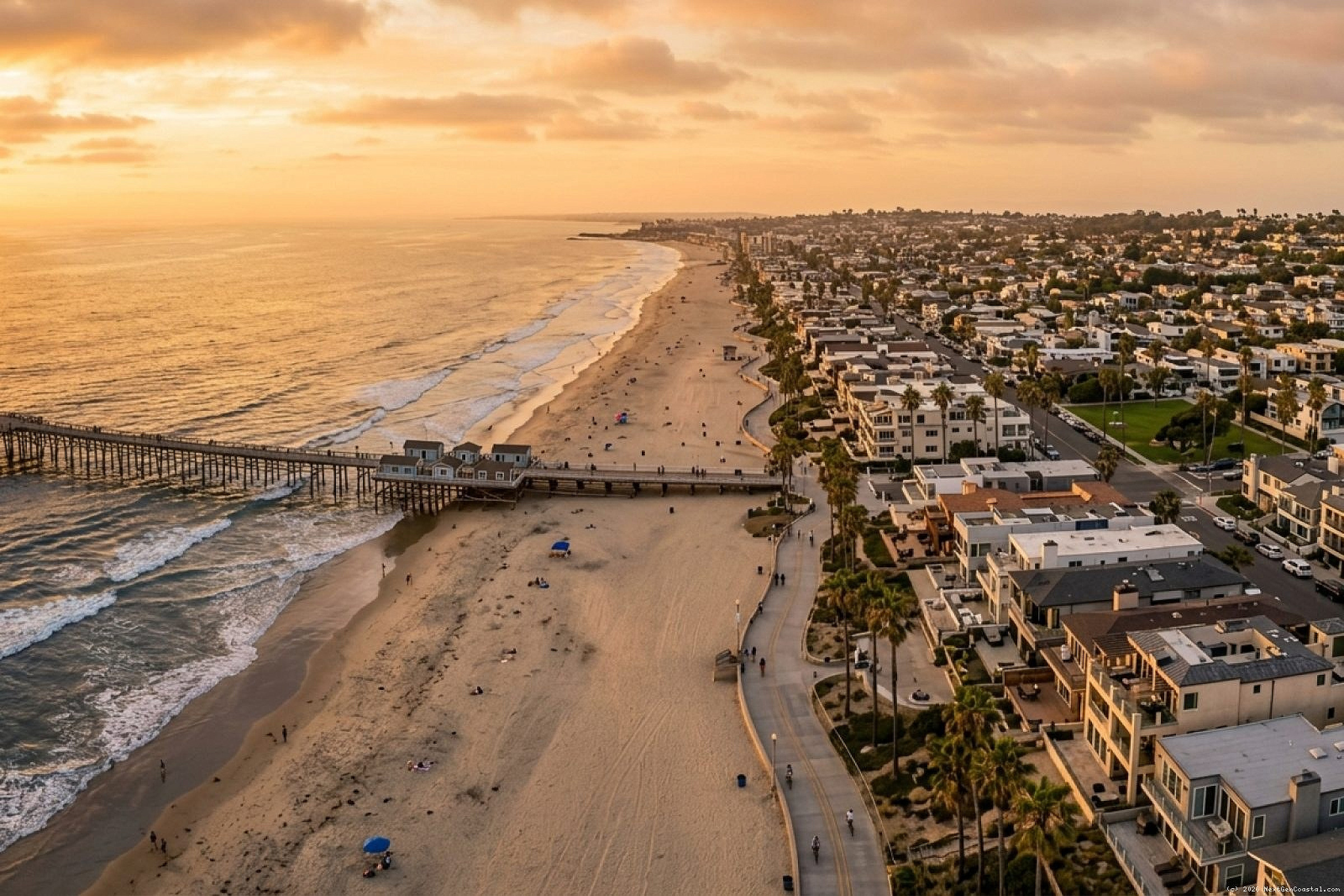 San Diego Pacific Beach beachfront homes along the shoreline, vacancy trends